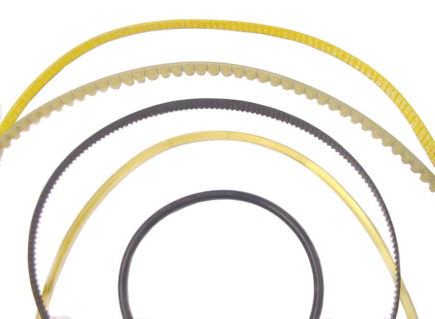 O-ring, timing and round drive belts for engraving machines.