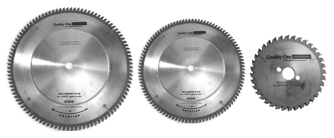 Saw blades for trophy and plate cutting.