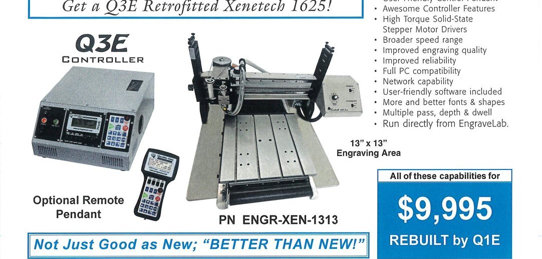 Xenetech 1313 rotary engraver available for sale.
